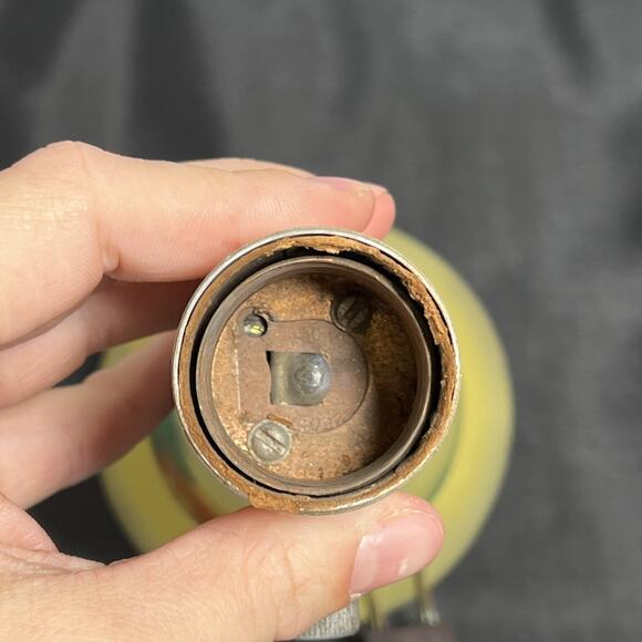 Vintage Art Deco Era Frosted Reverse Painted Yellow Glass Lamp Base, Test Works - Picture 8 of 12